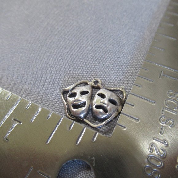 Sterling Silver Sock and Buskin Charm Theater Mask - Picture 6 of 7